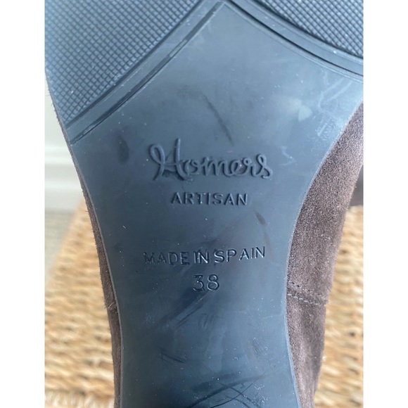 Homers Artisan Brown Suede Heeled Ankle Boot - Picture 4 of 4